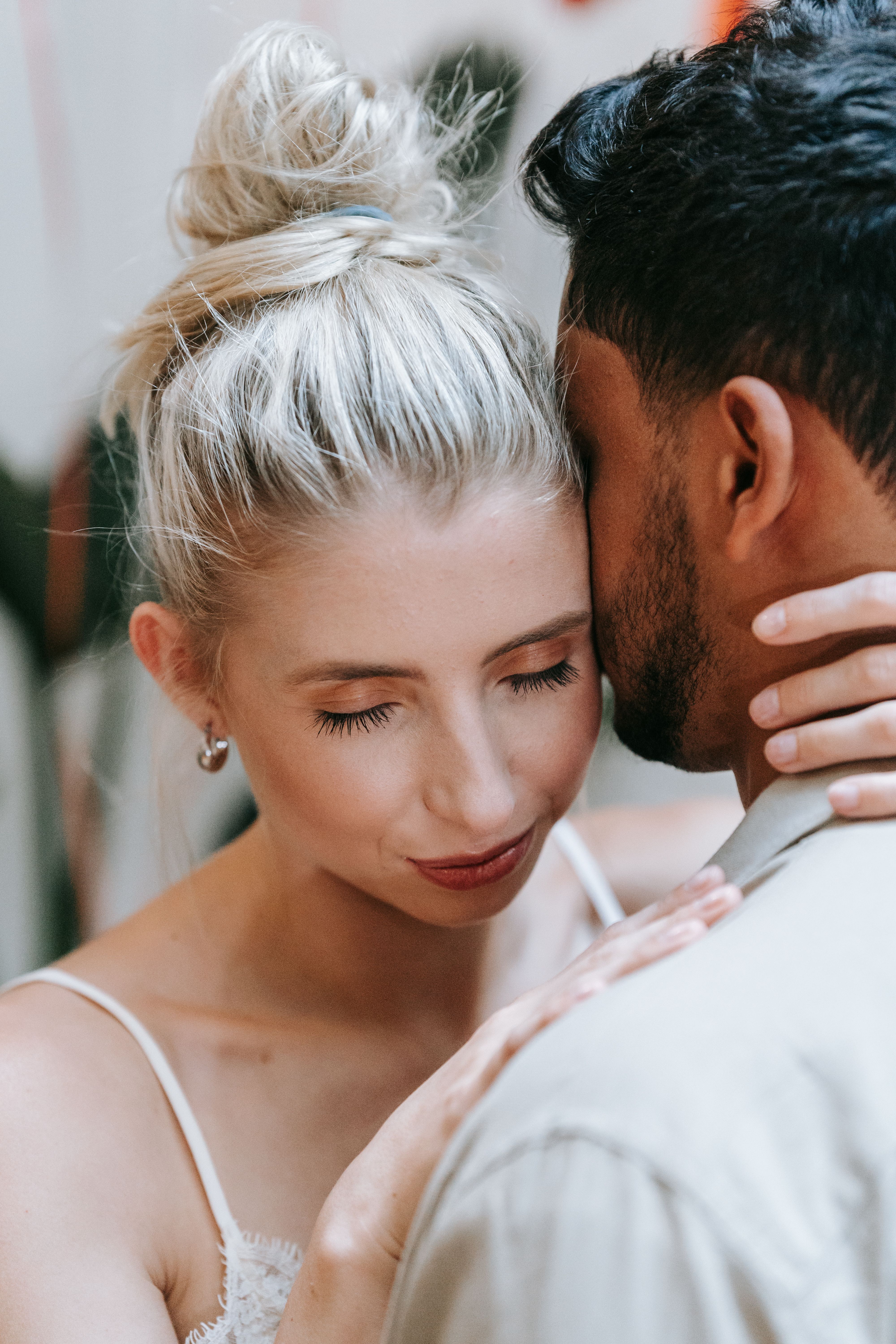 Man in White Dress Shirt Kissing Woman in White Tank Top · Free Stock Photo