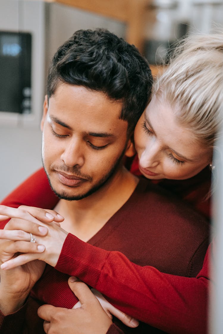 Couple Hugging Holding Hands