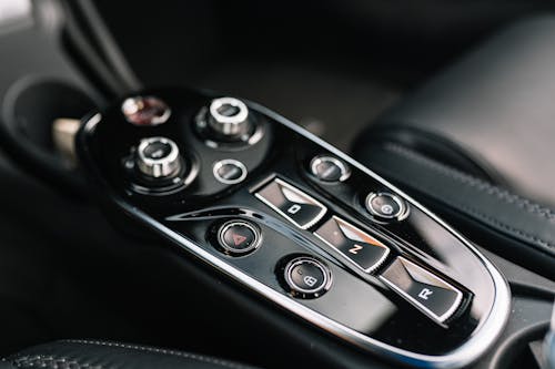 Free Close-up of the Gear Selector of a 2021 McLaren GT Stock Photo