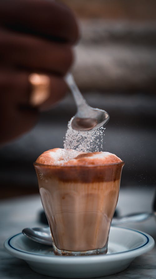 Sweetening Delicious Cappuccino