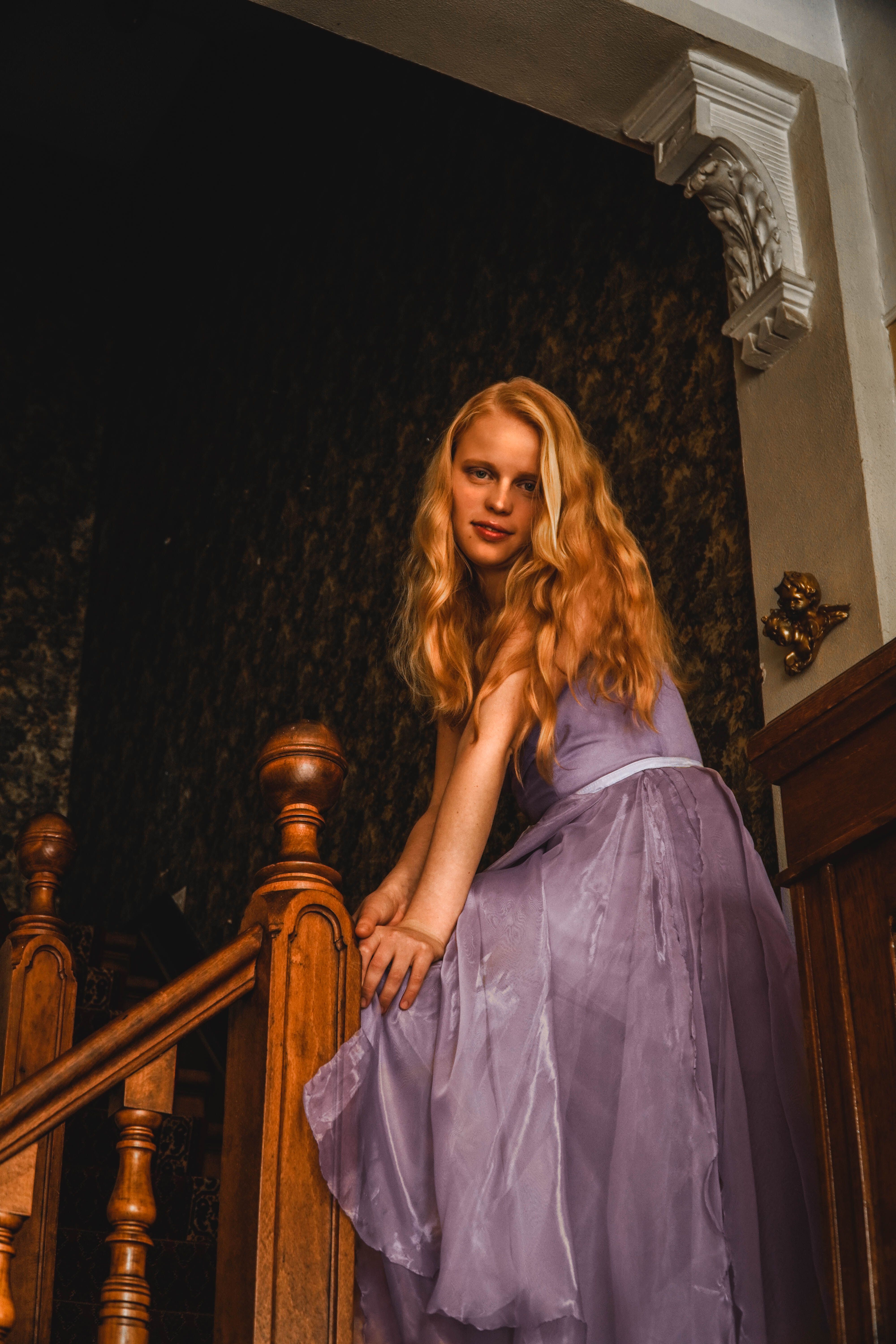 A Woman in Purple Dress · Free Stock Photo