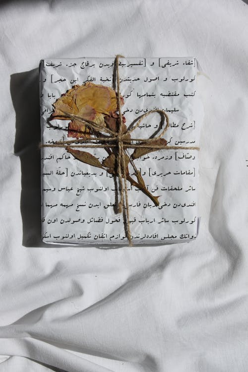 Dried Flower on a Gift Wrapped
