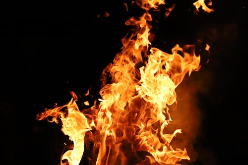 Close- Up Photo of a Burning Orange Flames