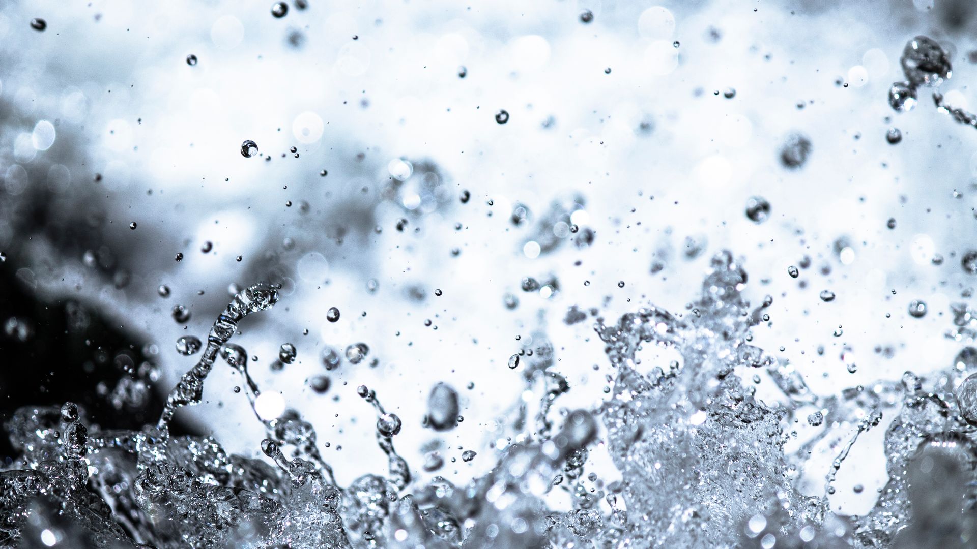 Pure clean water droplets background