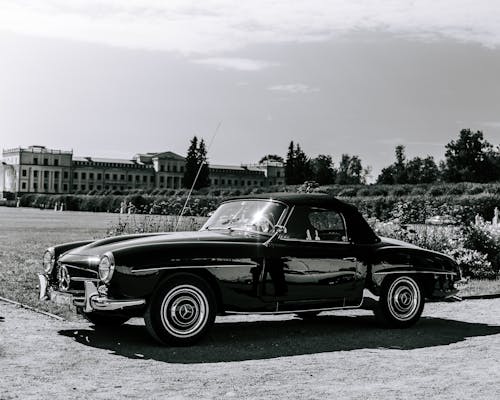 Free Black Classic Car on Road Stock Photo