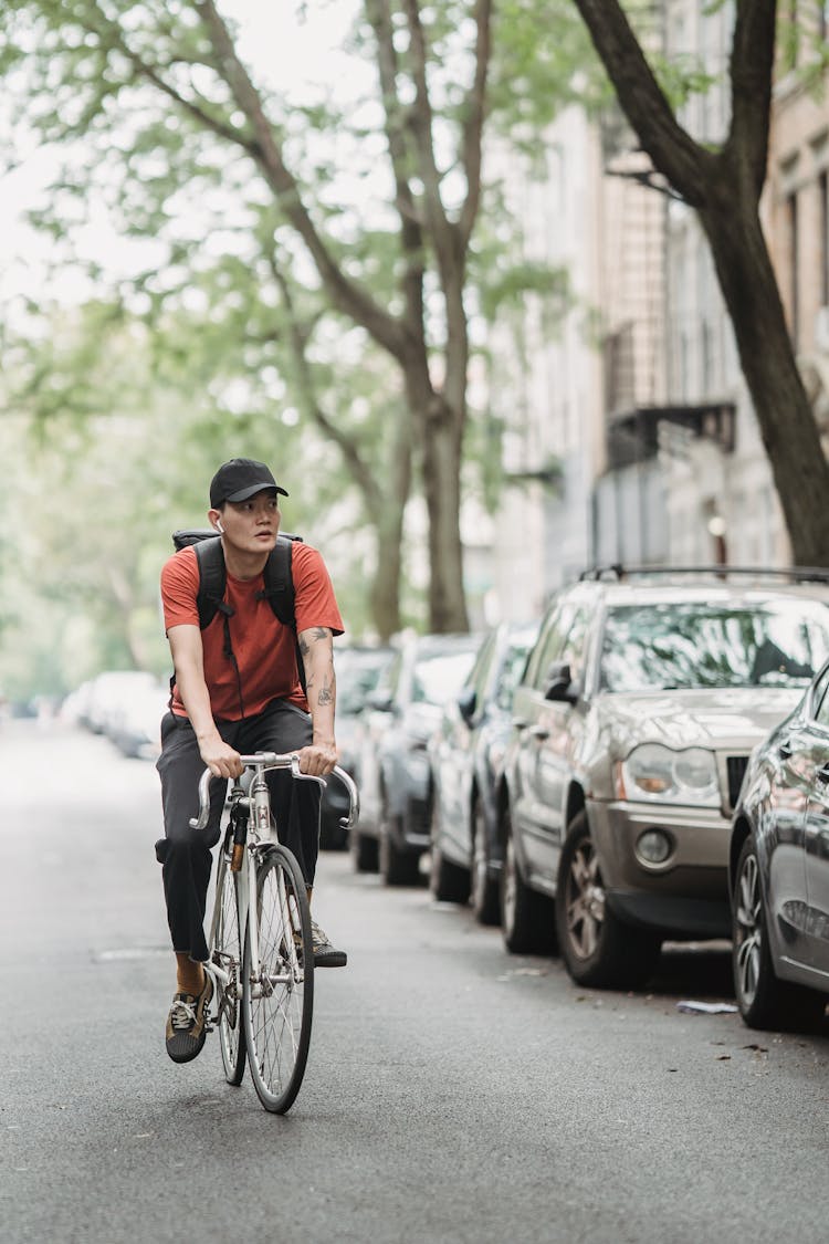 Cyclist On Street