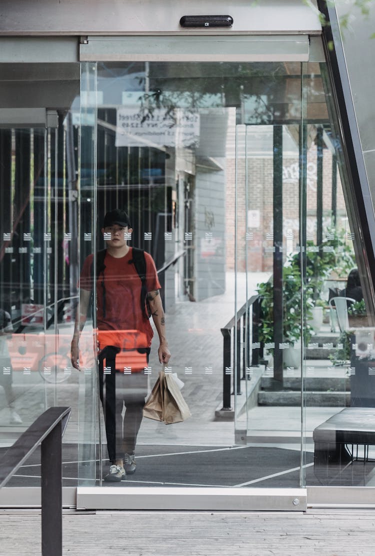 Deliveryman Walking With Packages