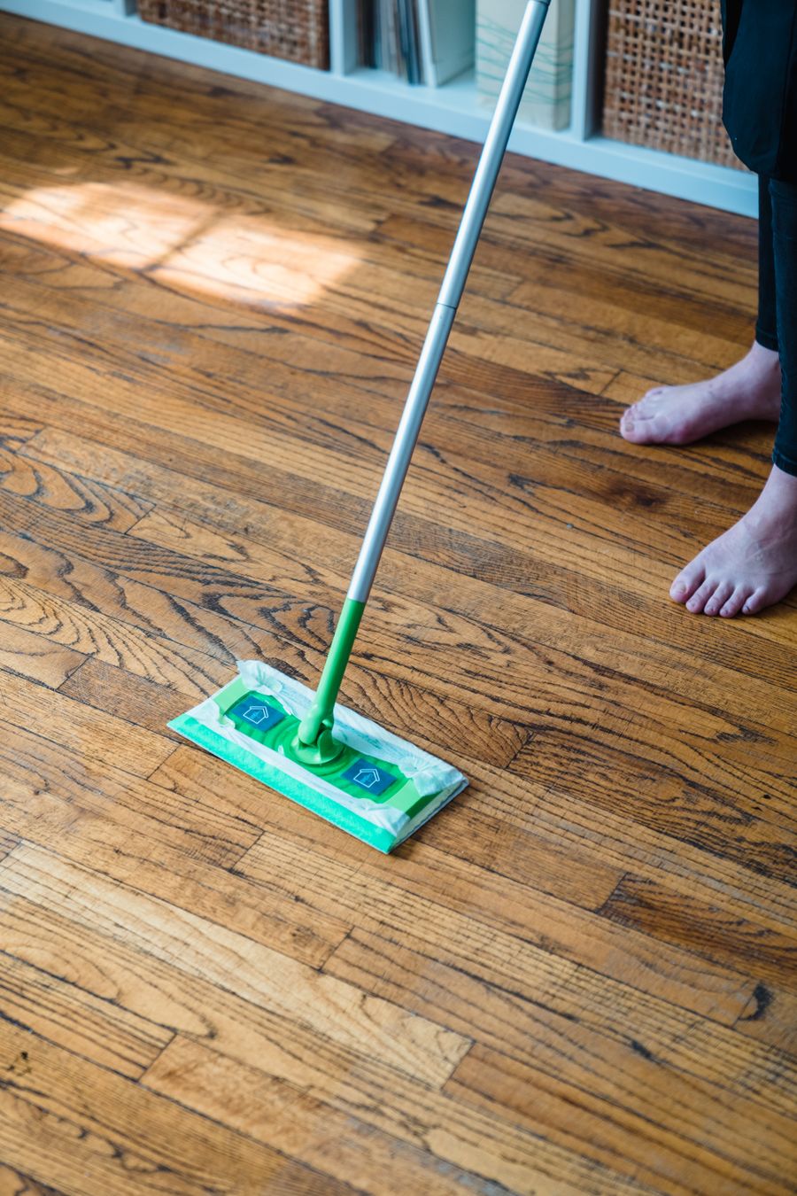Easy-clean non-slip hardwood floor in a family home