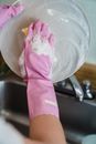 A Person Washing a Plate