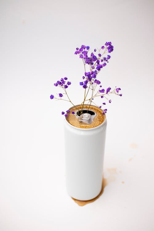 Purple Flowers in a Can
