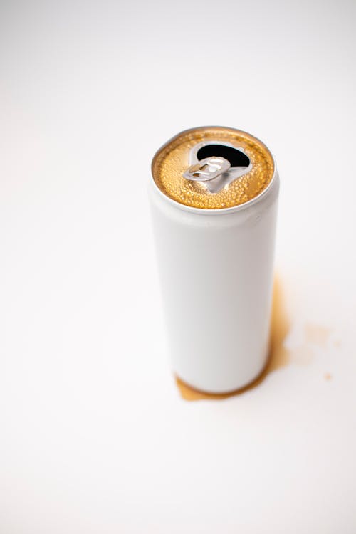 Close-up of a White Soda Can