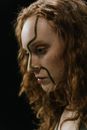 A Woman with Line on Face