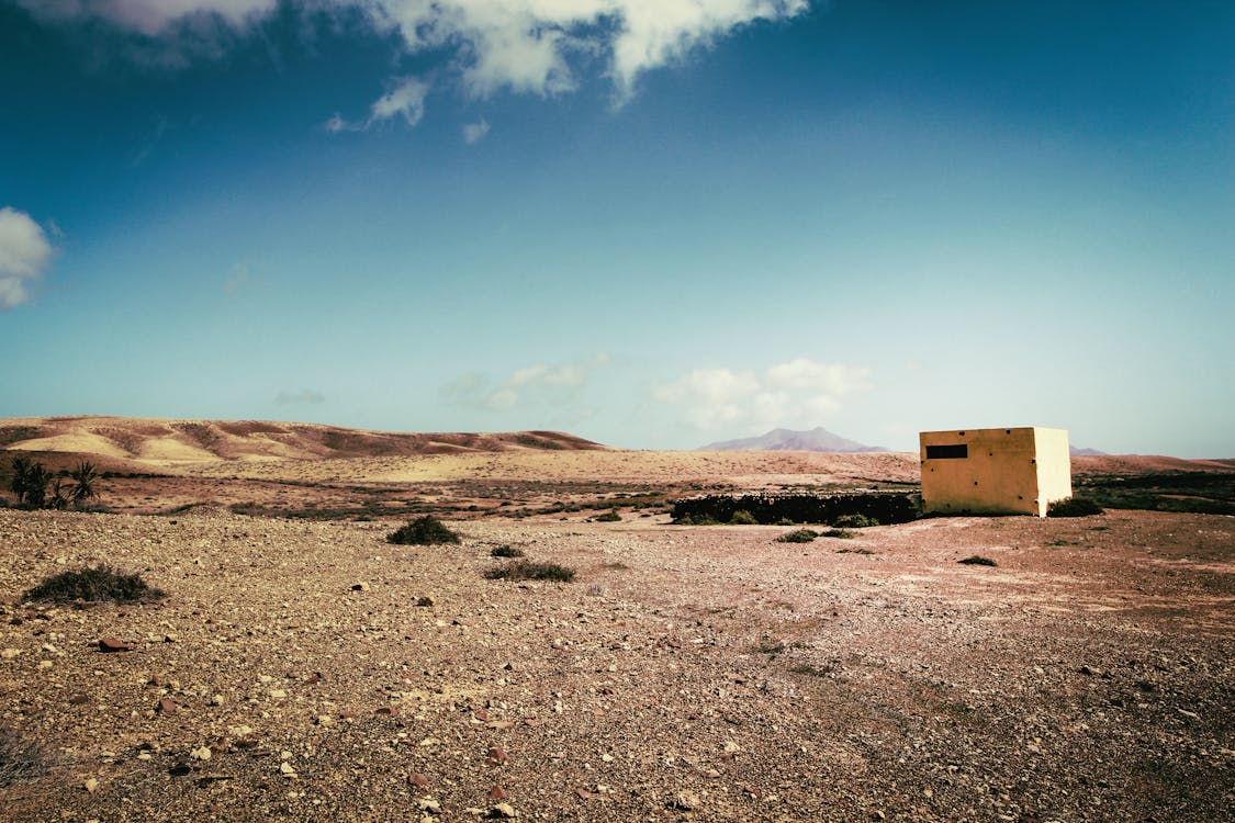 White Concrete Building on Desert