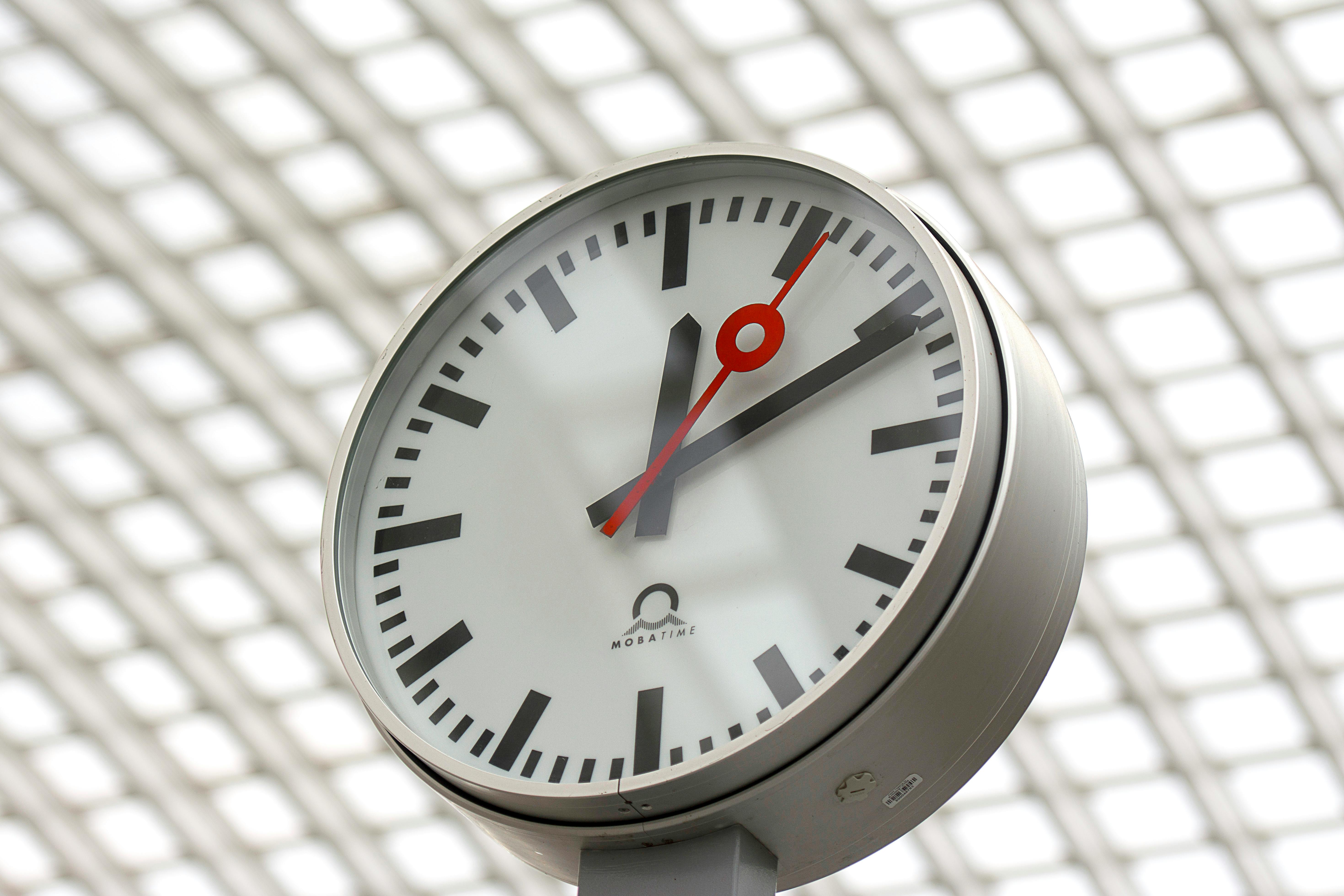 Gray and White Clock in Close Up Shot · Free Stock Photo