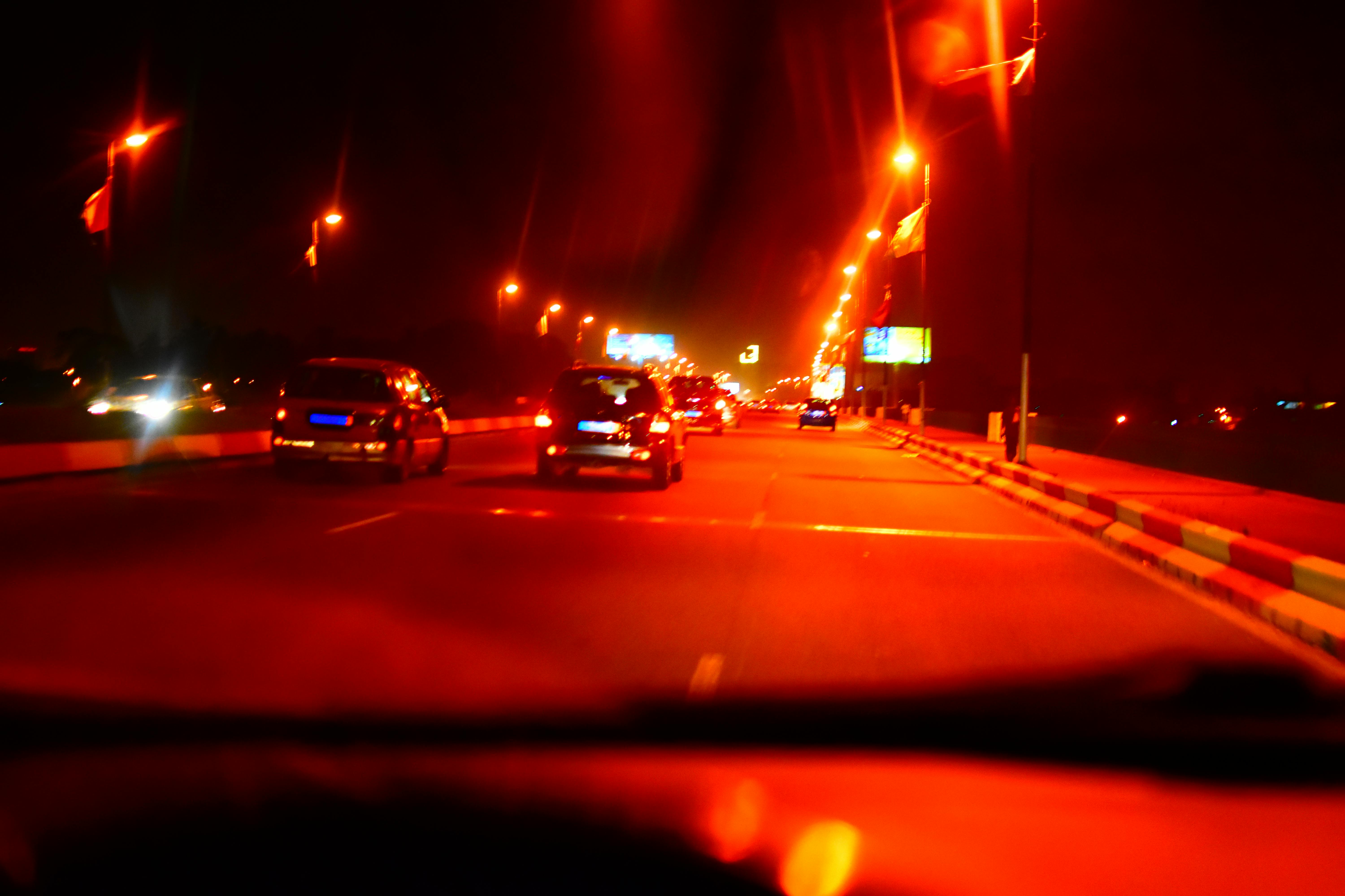 Free stock photo of blur, car lights, cars