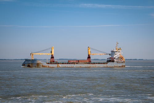 Vessel with Cargo Containers at Sea