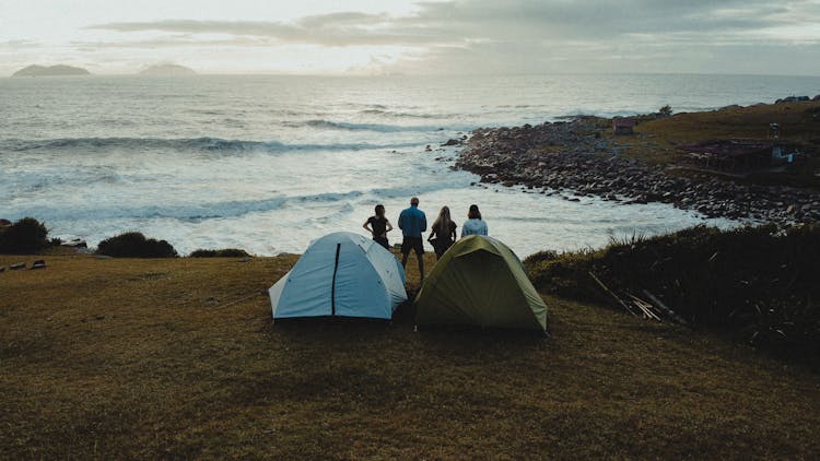 Group Of People In A Camping Trip