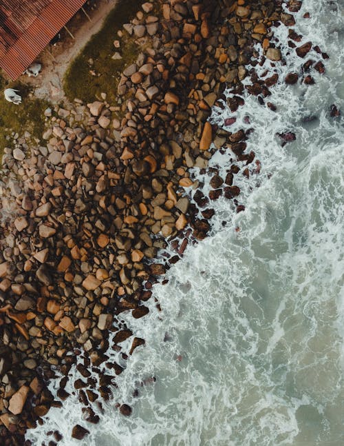 Crashing Waves on a Rocky Seashore