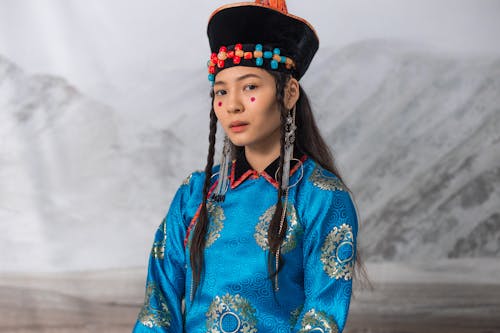 Free A Woman in Blue Buryat Dress Stock Photo
