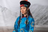 A Woman in Blue Buryat Dress