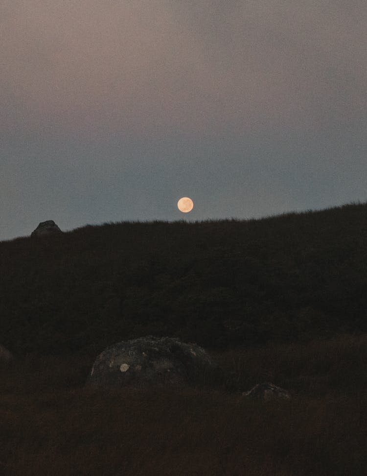 Moon Rising Over Hill