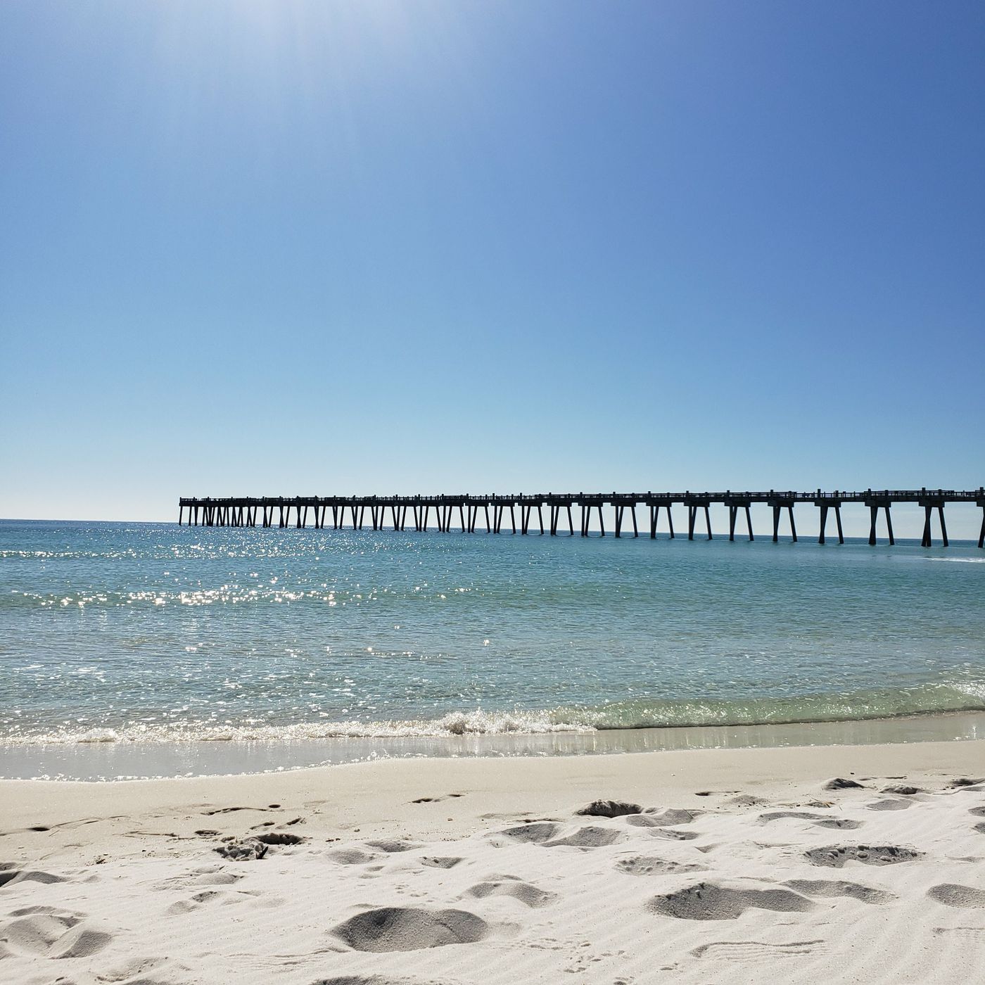 The Pensacola Beach Gulf Fishing Pier stretches nearly a quarter-mile into the Gulf.