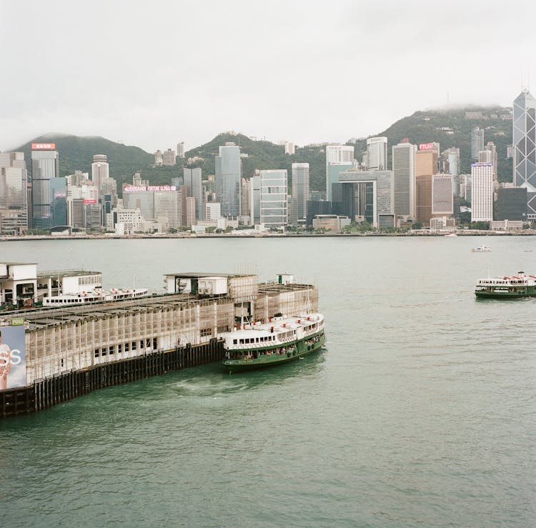 A Ferry At The  Hong Kong Ocean Terminal In Victoria Harbour, Hong Kong