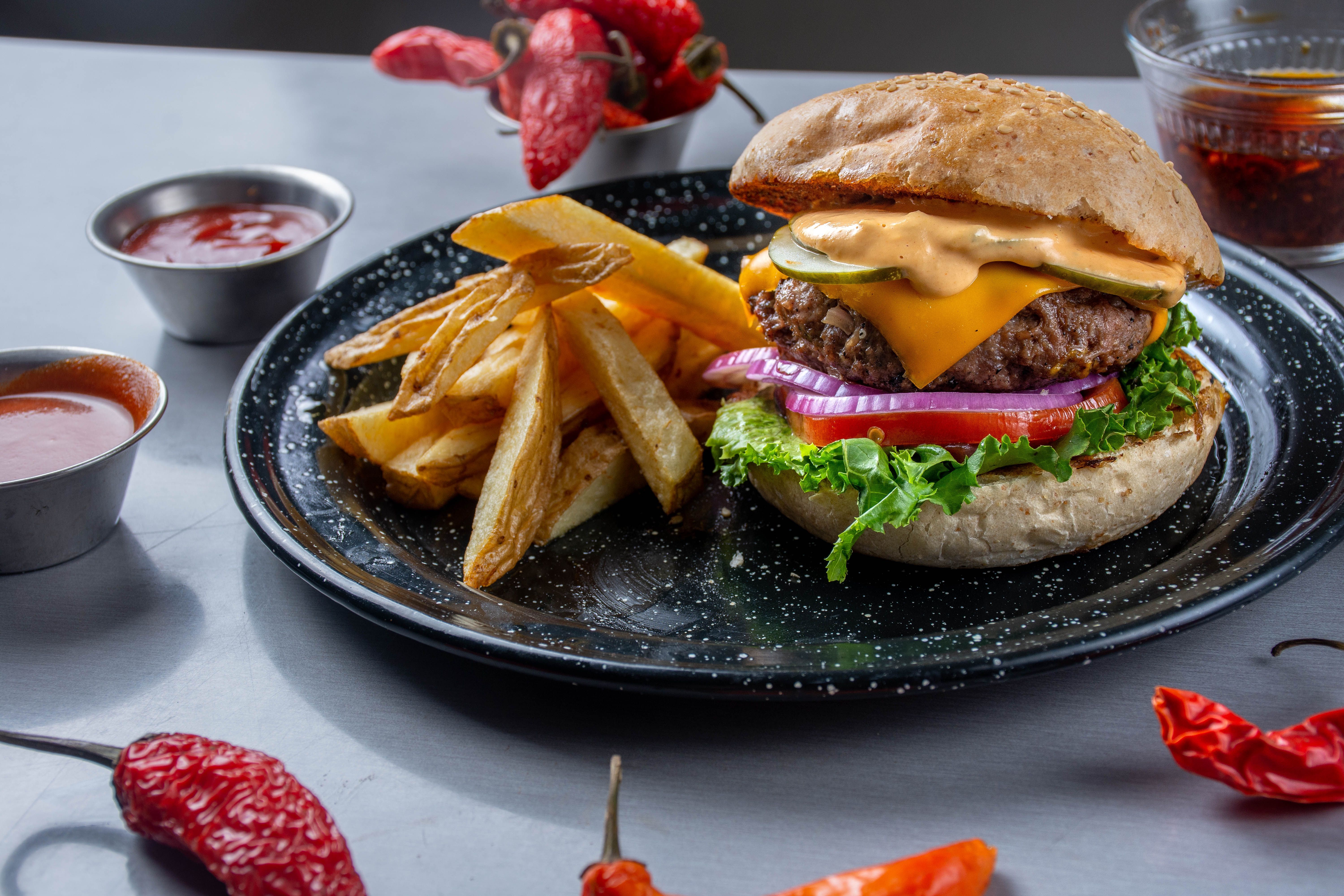 Classic American diner plate