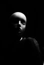 Womans Face in Grayscale Photography