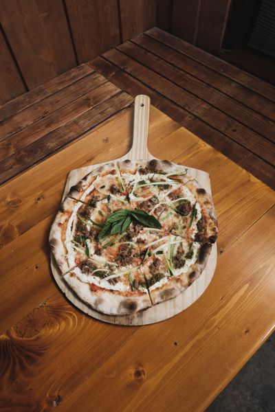Freshly prepared pizza at an Orlando restaurant