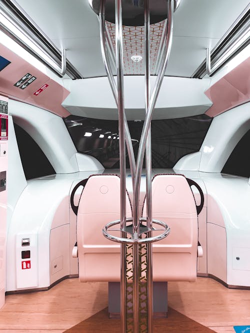 White and Pink Train Interior