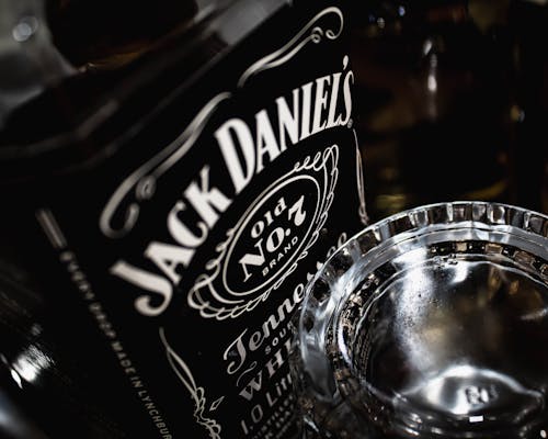 Free A Close-up Shot of Jack Daniels Glass Bottle Stock Photo