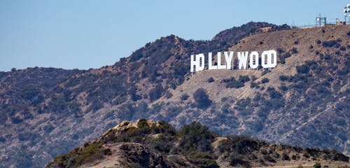 Free The Famous Hollywood Sign on Mount Lee in Los Angeles California, USA Stock Photo