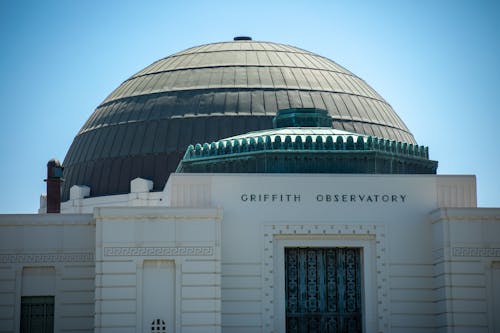 The Black Dome of the Griffith Observatory in Los Angeles California, USA