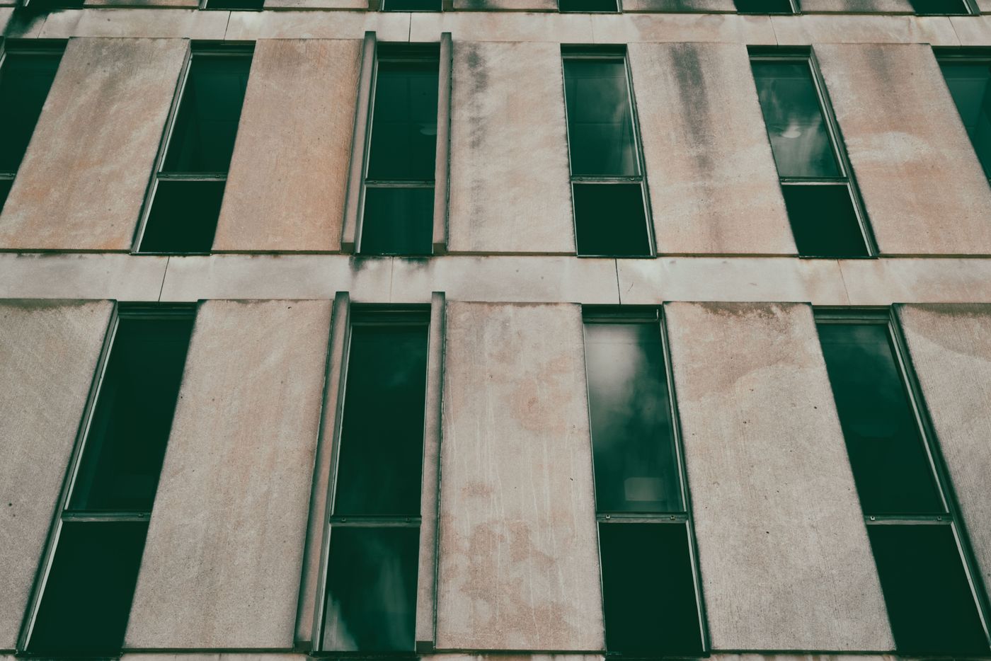 Concrete facade with repetitive window openings