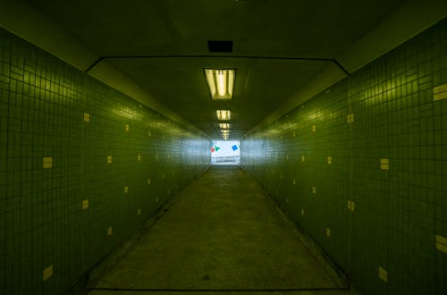 Green Tiled Hallway