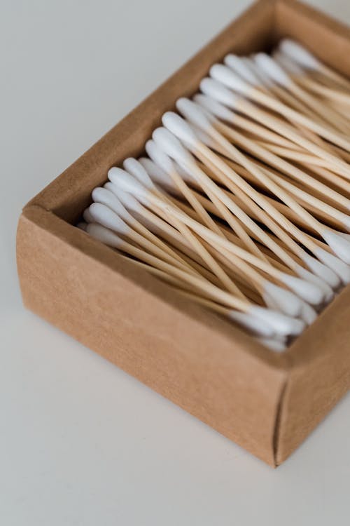 Free Close-Up Photo of a Box of Cotton Buds Stock Photo