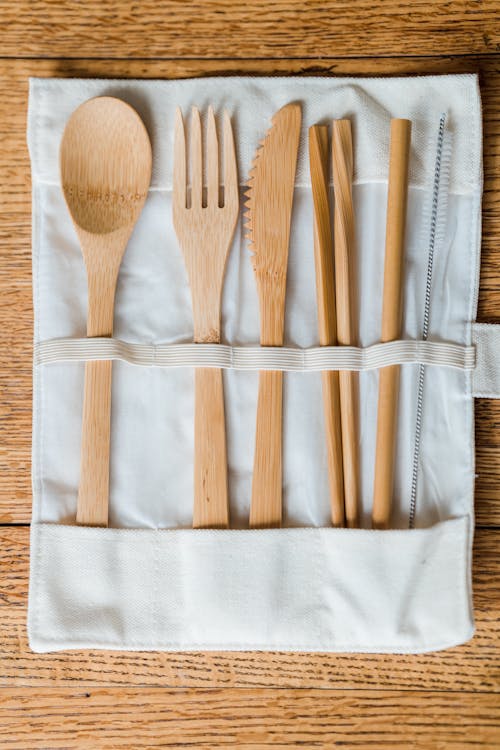 Free Flatlay Photo of Wooden Utensils Stock Photo