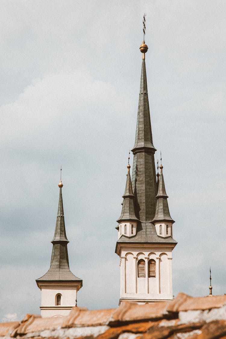 The Spires Of The Church Of St. Nicholas In Brasov County, Romania