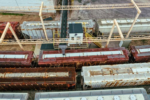 Gratis stockfoto met achtergelaten, containervrachten, dronefoto