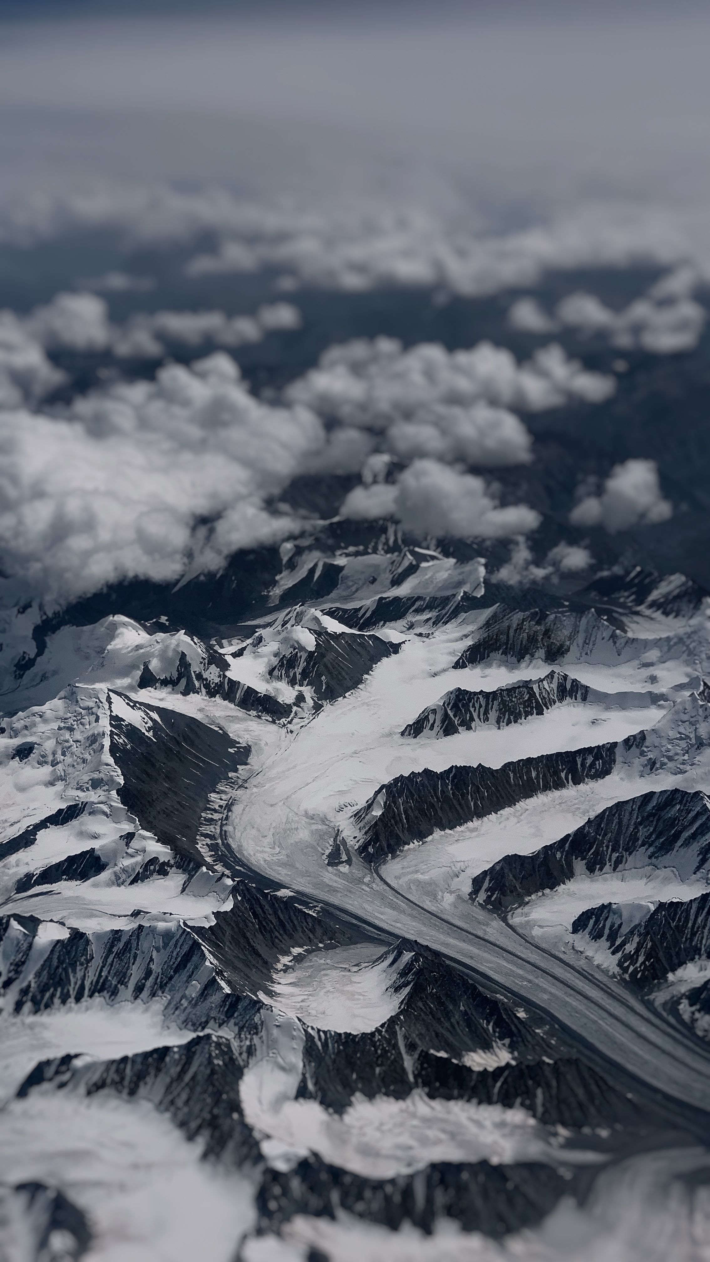 Aerial View of Snow Covered Mountains · Free Stock Photo