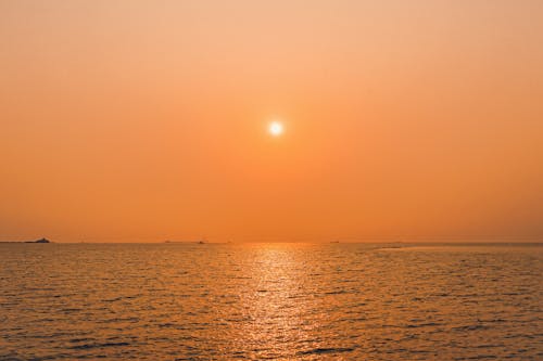 Základová fotografie zdarma na téma moře, oceán, oranžová obloha