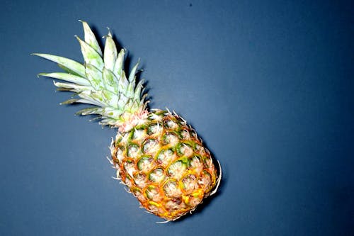 gratis Ananas Op Blauwe Oppervlakte Stockfoto