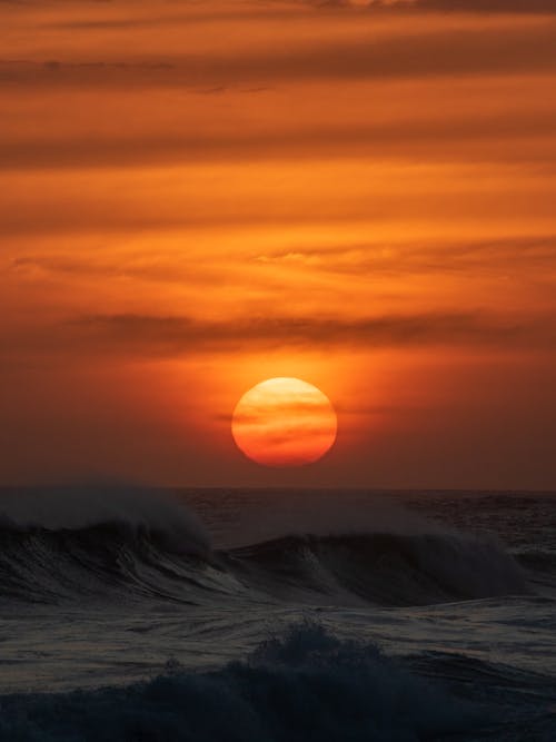 Orange Sky over Sea