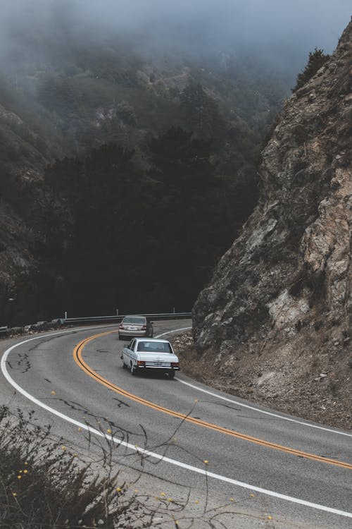 Cars Traveling on Mountain Road