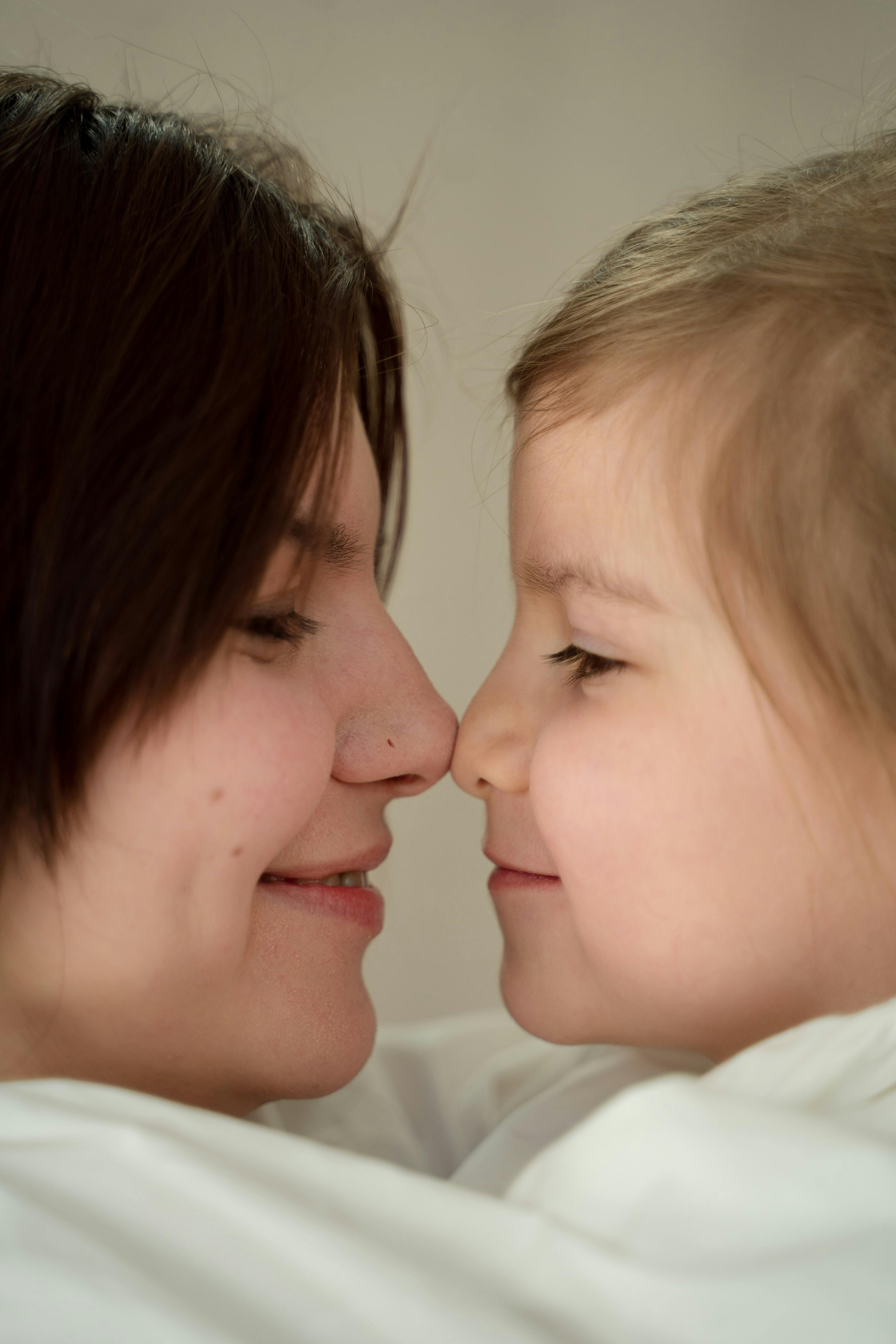 mother and child nose to nose