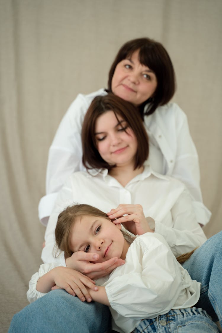 Portrait Of Family In A Studio 