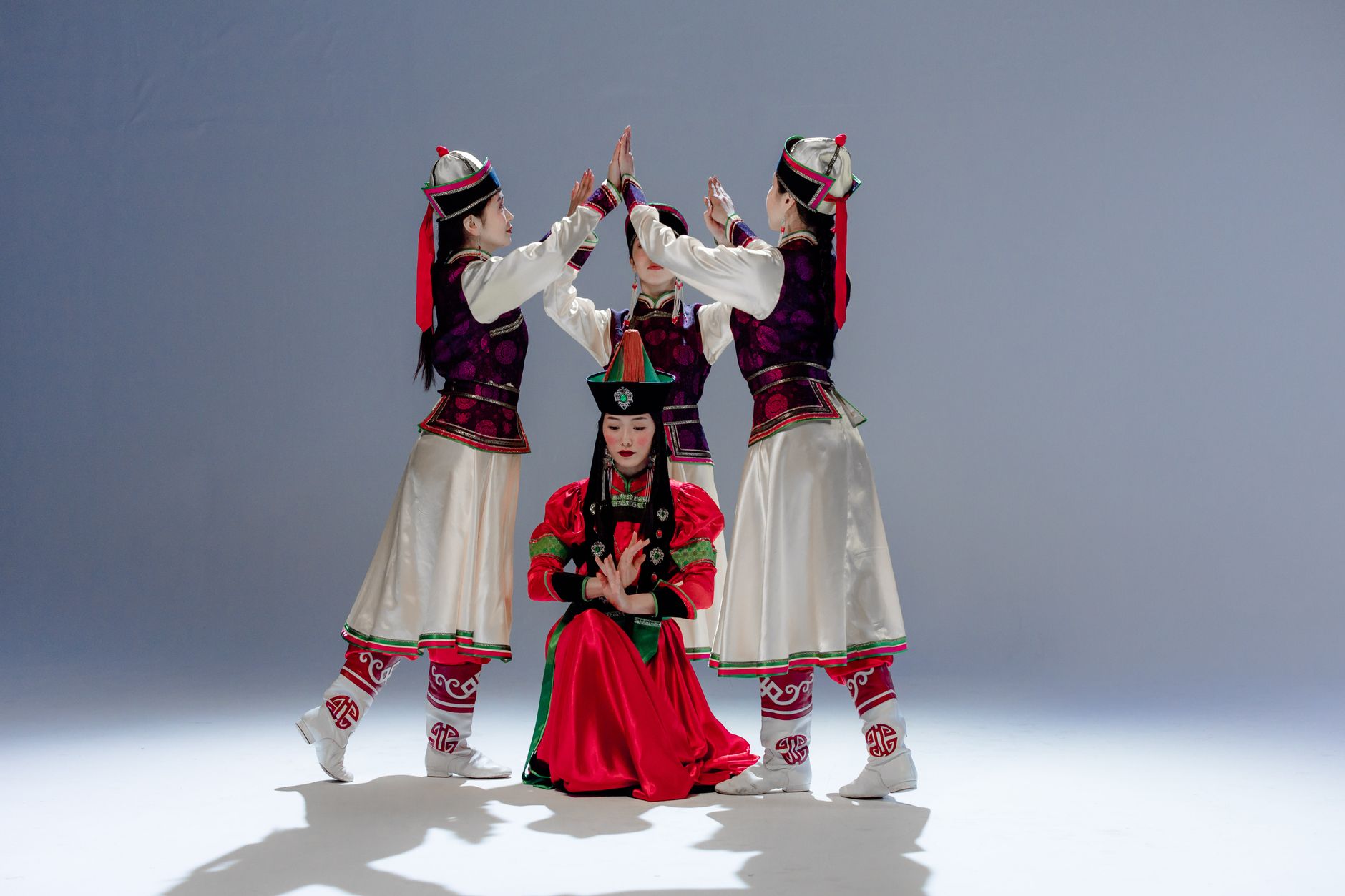 Single frame from an AI-generated K-pop music video — idol group choreography aesthetic