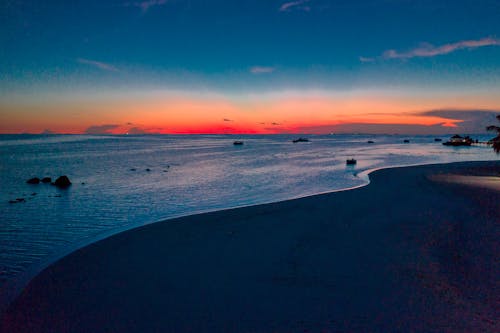 คลังภาพถ่ายฟรี ของ ชายทะเล, ชายหาด, ตะวันลับฟ้า