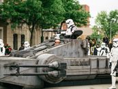 Cosplayers in Their Costume Doing a Parade on the Street